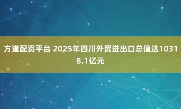 方道配资平台 2025年四川外贸进出口总值达10318.1亿元
