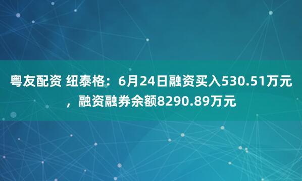 粤友配资 纽泰格：6月24日融资买入530.51万元，融资融券余额8290.89万元
