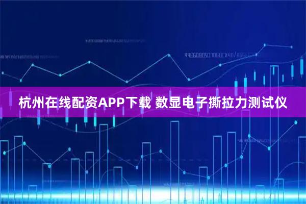 杭州在线配资APP下载 数显电子撕拉力测试仪